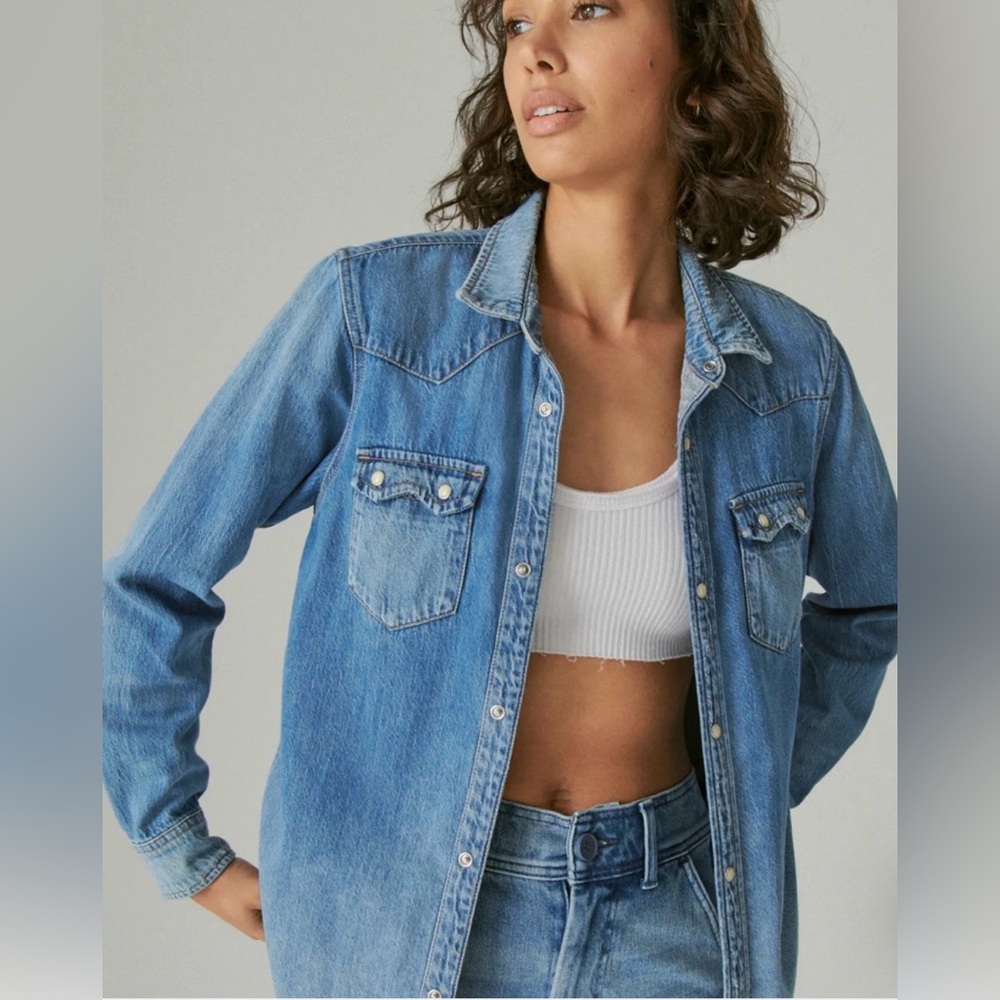 Lucky Brand Light Blue Denim Shirt - New With Tags - Picture 2 of 11